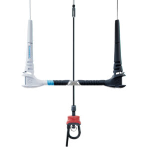 Cabrinha COS Bar 2025 full product cutout showing the control bar, lines, depower trim, floats and quick release safety system