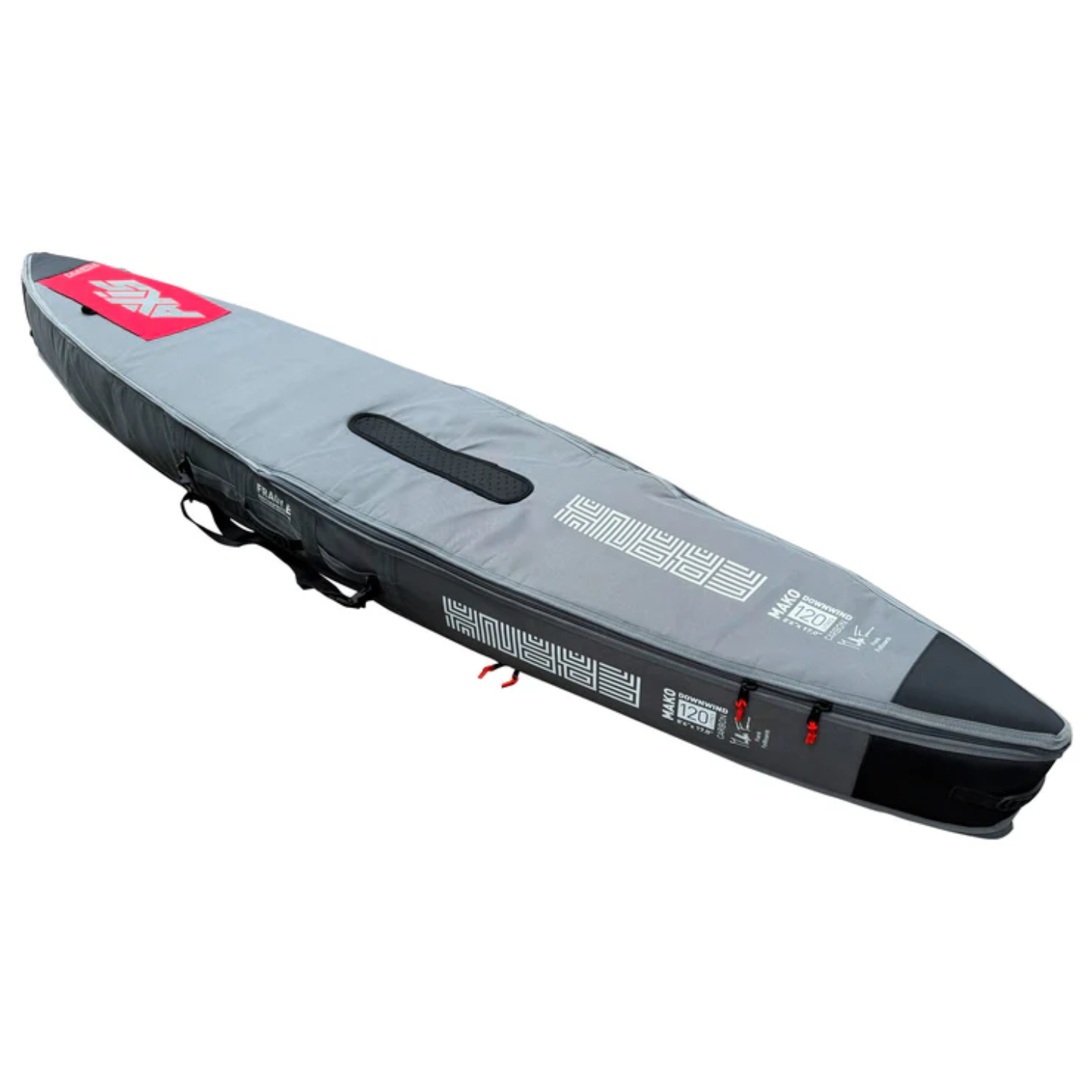 Axis  Frank Mako Downwind Foil Board close-up of the tail, foil track and construction finish