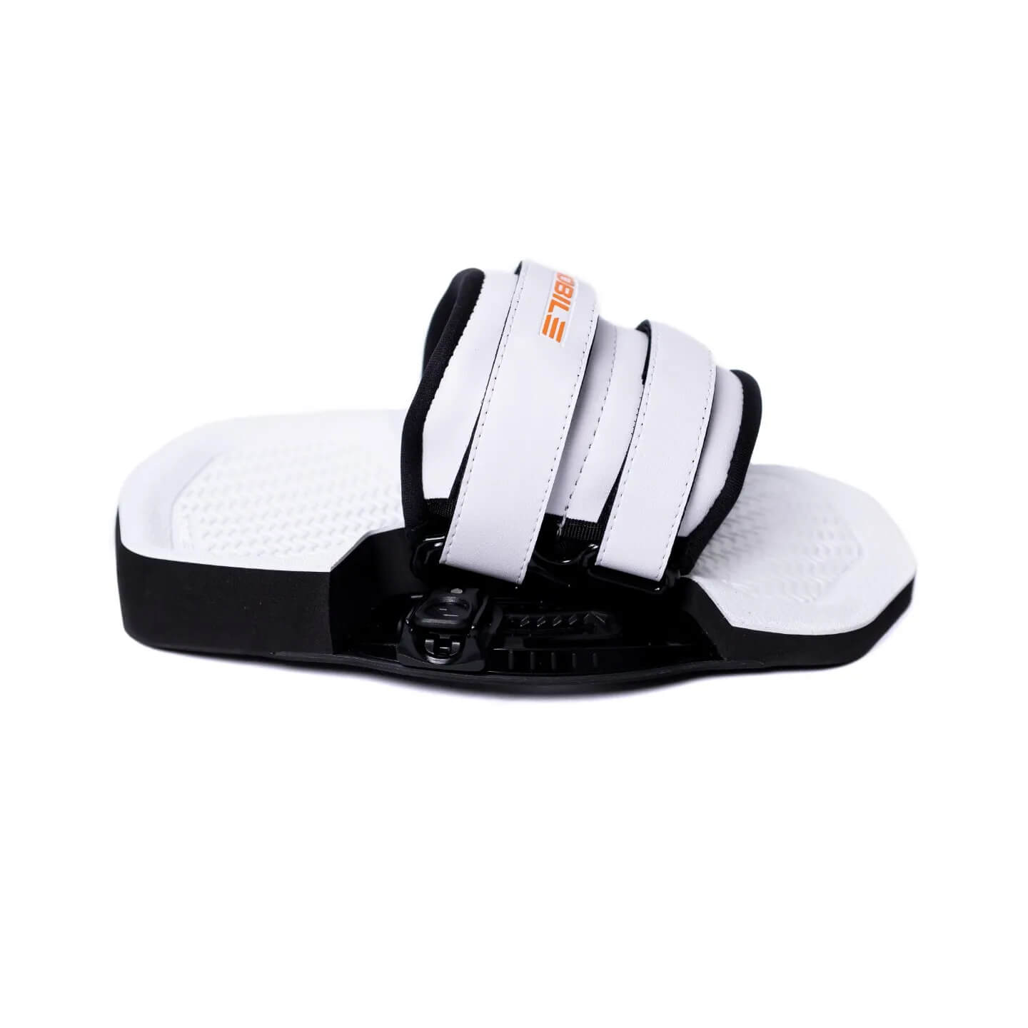 Nobile IFS Nano Pads and Straps in white close-up of the padded footbed and adjustment strap
