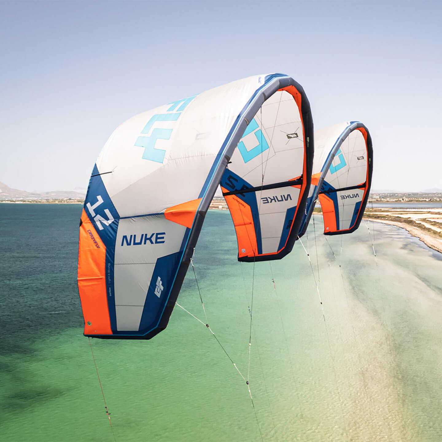 Crazyfly Nuke 2026 Kite construction detail showing seams, reinforcements and kite hardware