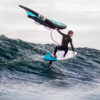 Cabrinha Swift Foil Board 2025 deck view showing footpad area, stance inserts, rail outline, nose and tail shape and board graphics