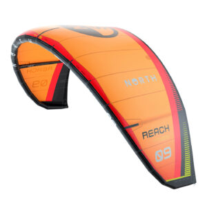 North Reach Kite 2026 in orange studio cutout full canopy view
