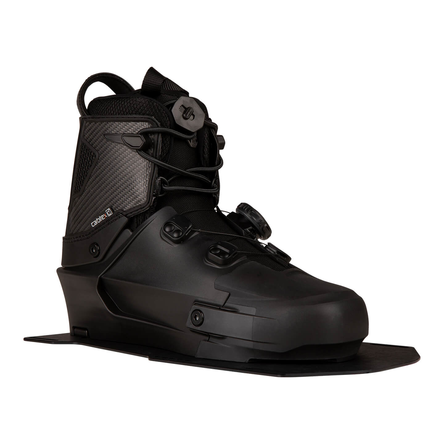 Radar Vapor Waterski Front Boot 2026 front waterski boot rear angle showing the heel hold, closure system and lower mounting plate detail