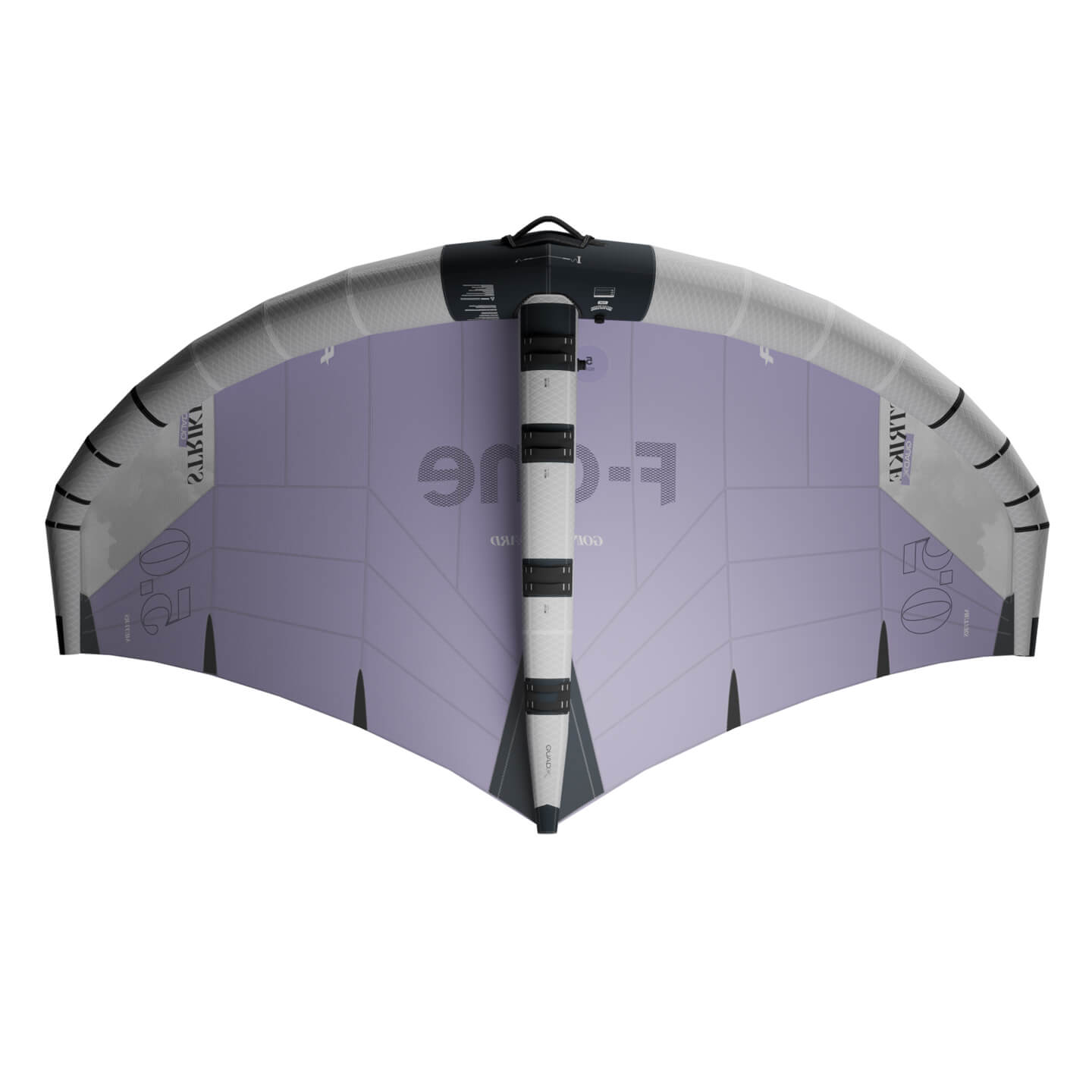 F-One Strike V6 QuadX Wing in Lilac colourway full wing canopy view