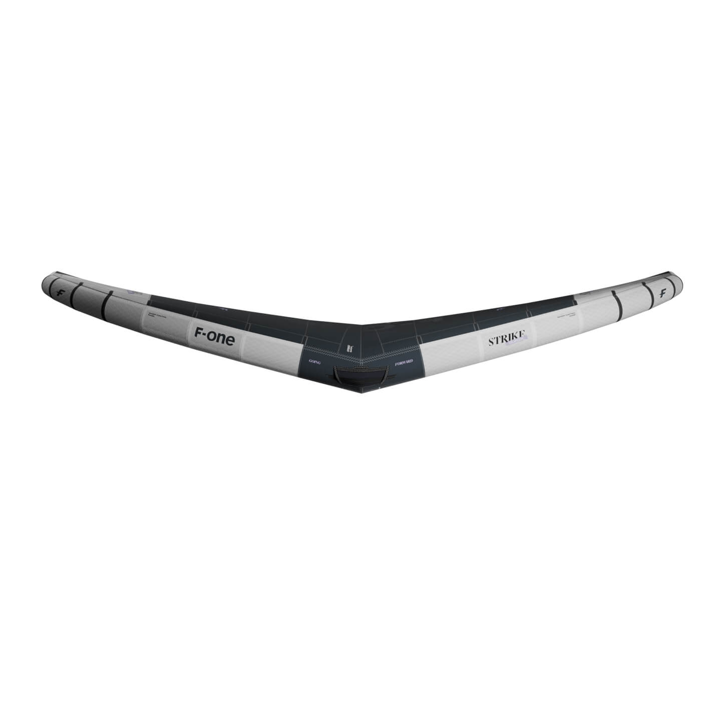 F-One Strike V6 QuadX Wing in Onyx colourway on-water wing foiling action or lifestyle image