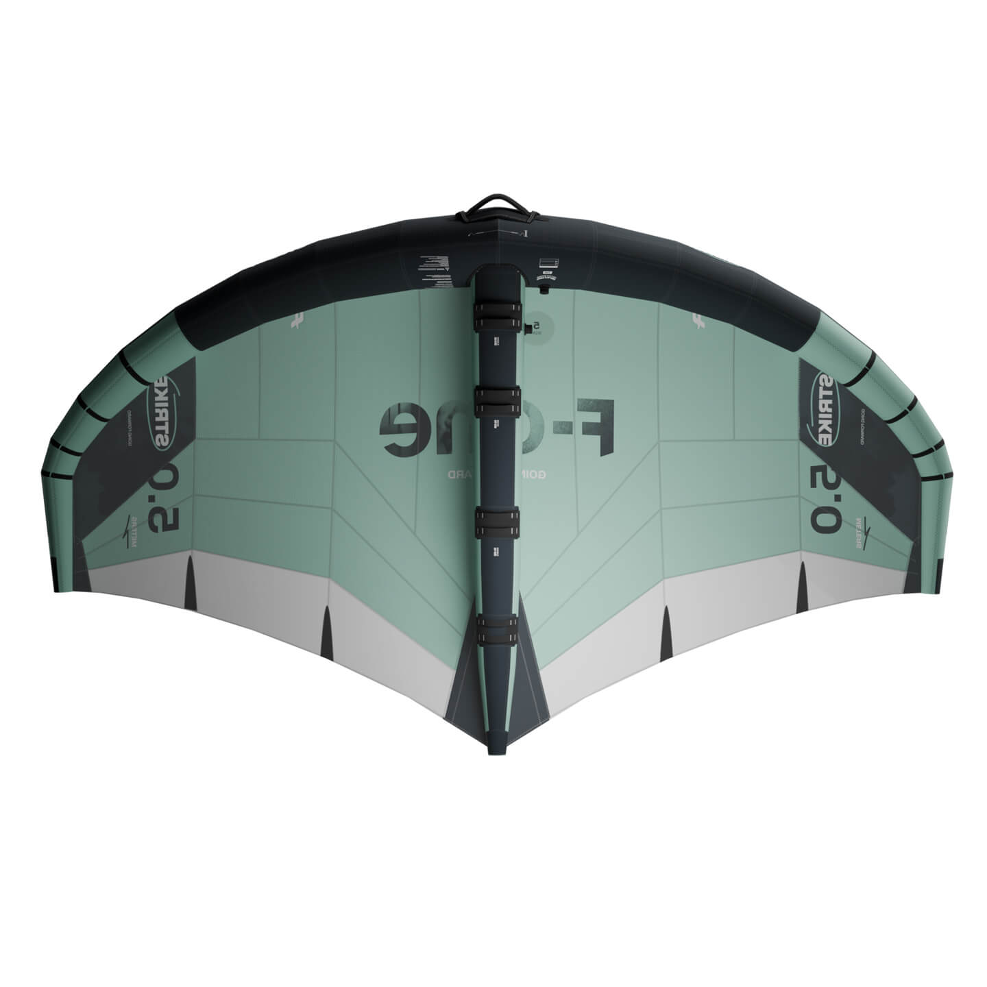 F-One Strike V6 Wing in Onyx Mint colourway full wing canopy view