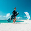 Cabrinha Ace 2026 Kiteboard profile view showing the inflated kite arc, swept wingtips, strut depth and aerodynamic canopy shape
