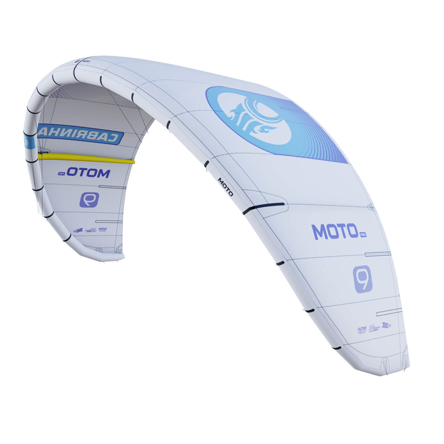 Cabrinha Moto Apex 2026 Kite full product cutout, showing the inflated kite canopy, leading edge, strut layout and colourway on a clean background