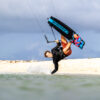 Cabrinha Vapor Apex 2026 Kiteboard inflated kite front view showing the full canopy graphics, leading edge curve, strut placement and wingtips