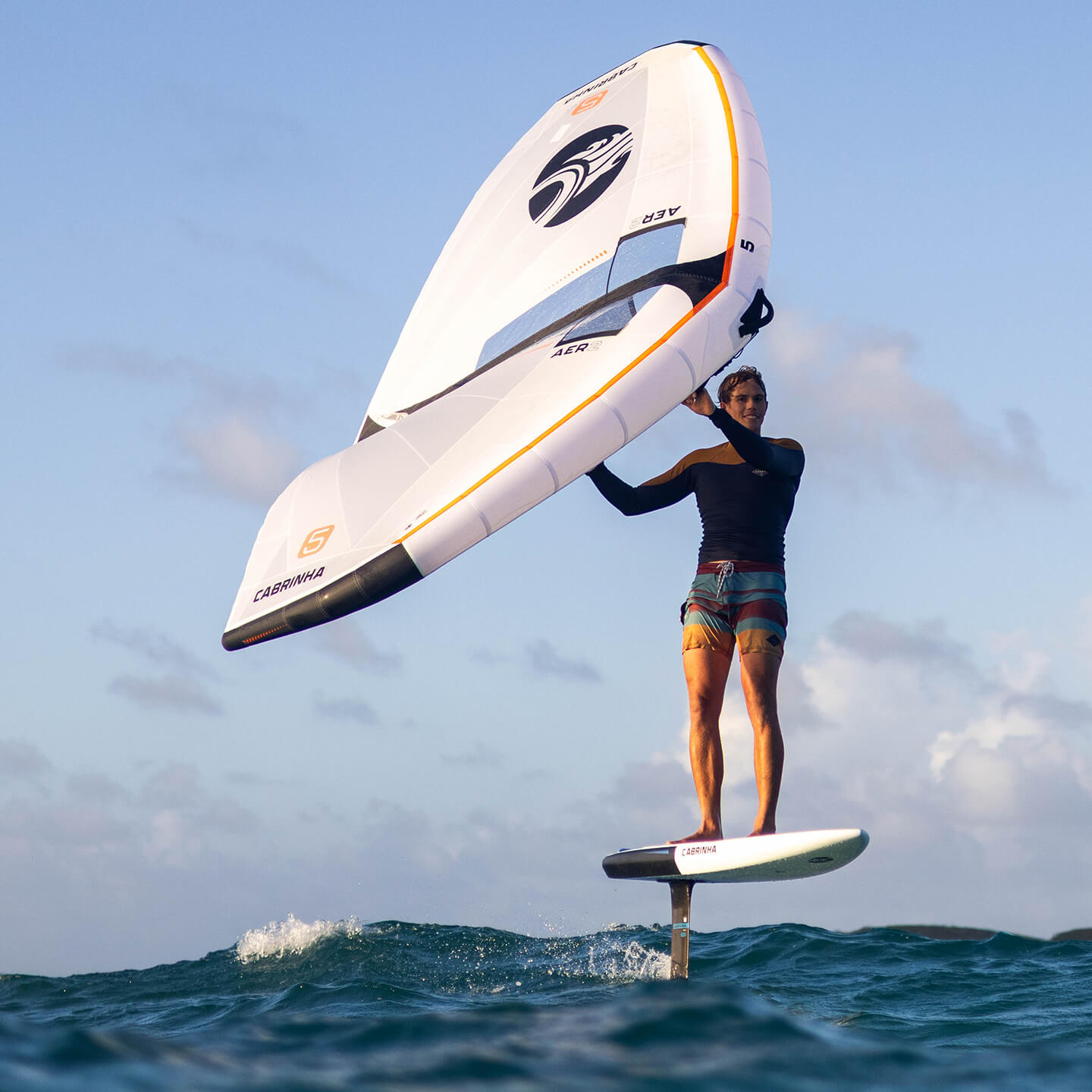 Cabrinha AER 2 2026 Wing inflated wing front view showing the full canopy, leading edge, centre strut, handles and colourway