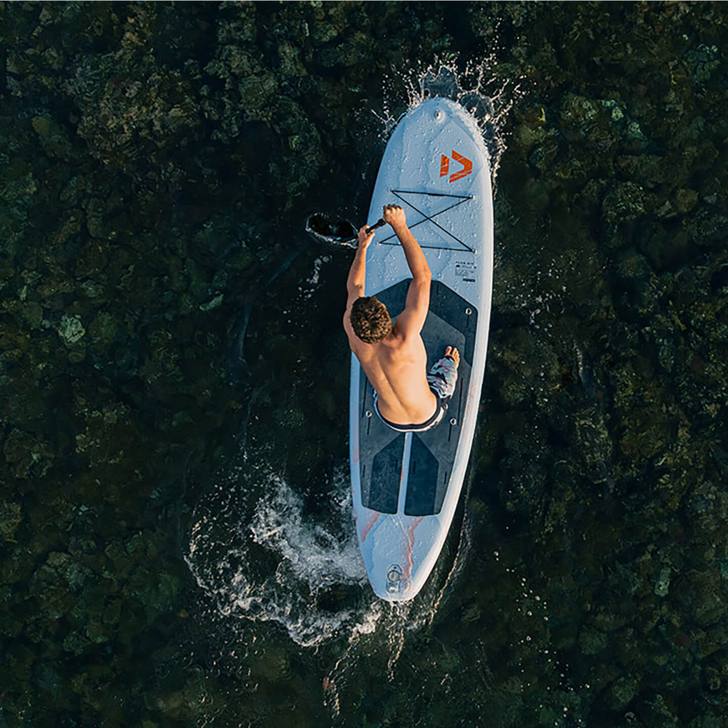 Duotone Flow Air SLS Inflatable SUP 2026 Package underside and fin box detail