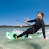 Duotone Spike CB Kiteboard 2026 in Concept Blue colourway deck graphic and footpad area view