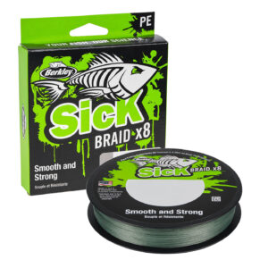 Berkley Sick Braid X8 Moss Green 300m moss green high visibility 8 strand braided fishing line spool