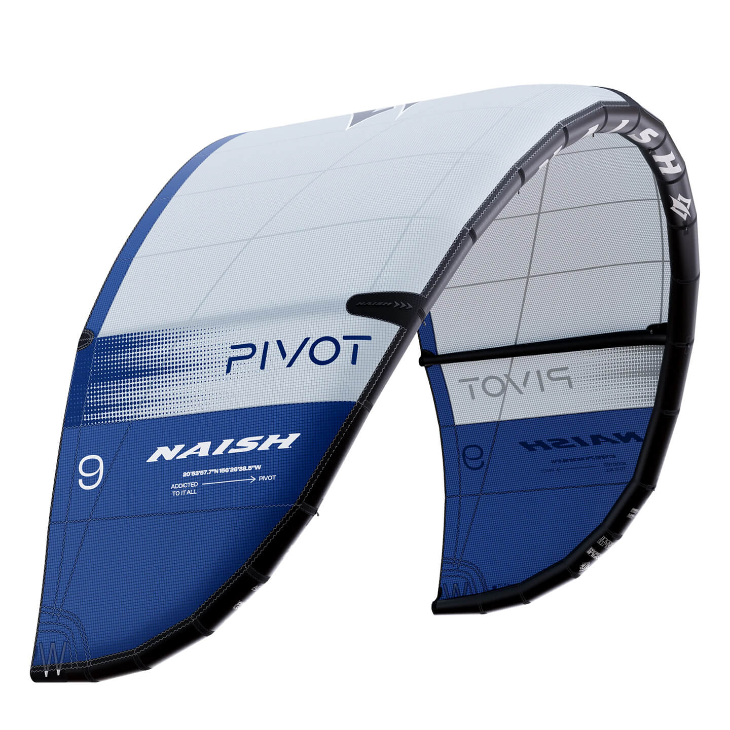 Naish Pivot Kite 2026 in grey alternate full canopy view