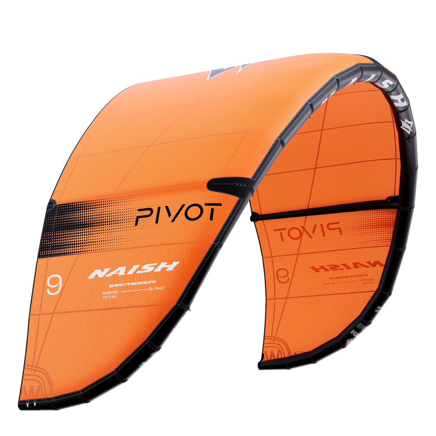 Naish Pivot Kite 2026 in orange alternate full canopy view