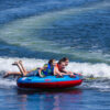 obrienultrascreamertube26alt4 O'Brien Ultra Screamer Inflatable Tube towable tube action image showing riders being towed on the water