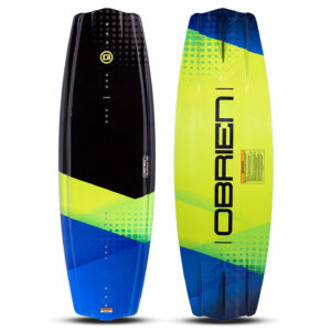 O'Brien Valhalla 2026 Wakeboard studio cutout showing the board graphic