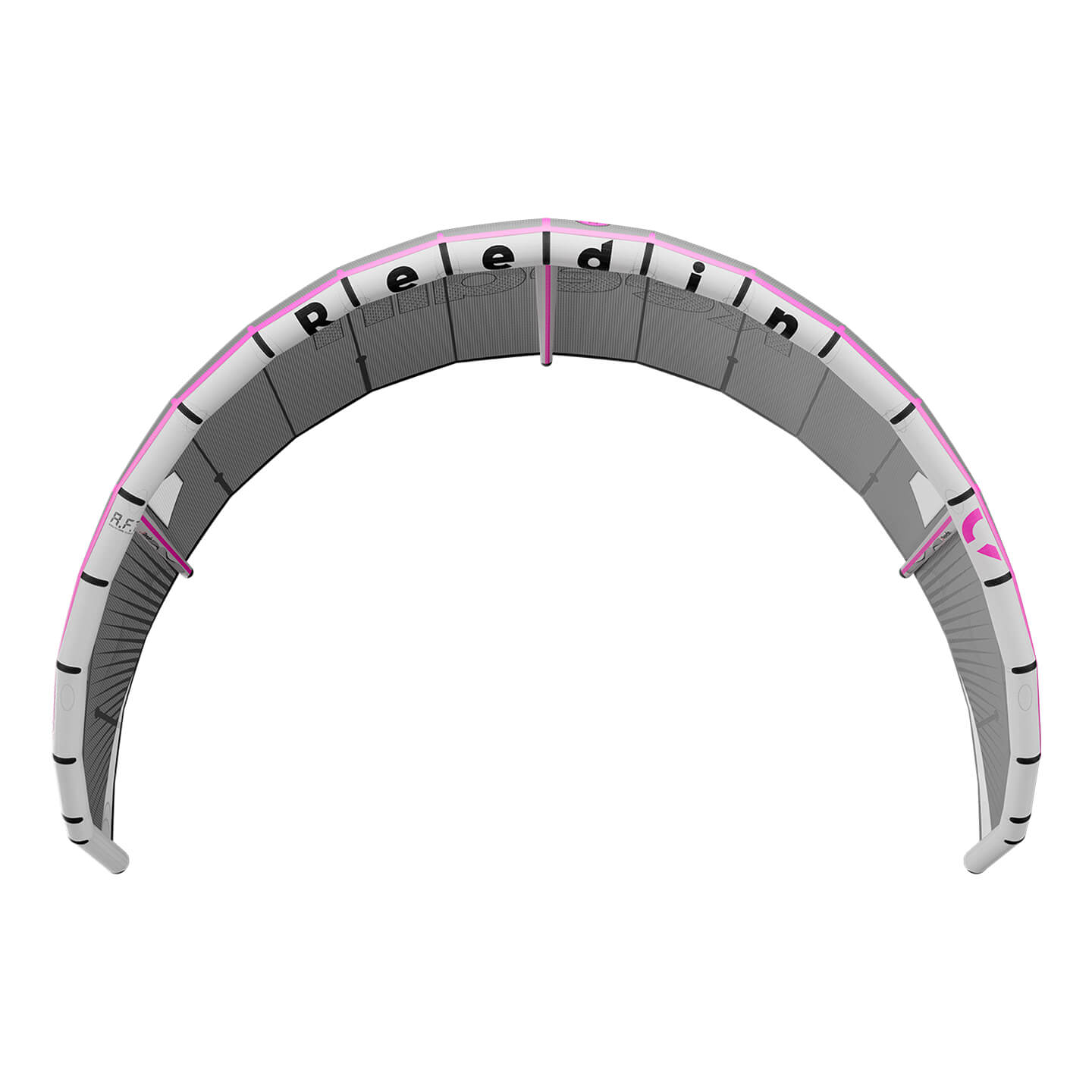 Reedin Supermodel ATF 2026 Kite in grey canopy panel and bridle detail