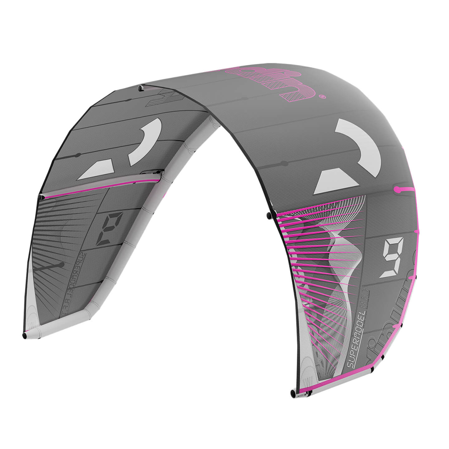Reedin Supermodel ATF 2026 Kite in grey leading edge and strut detail