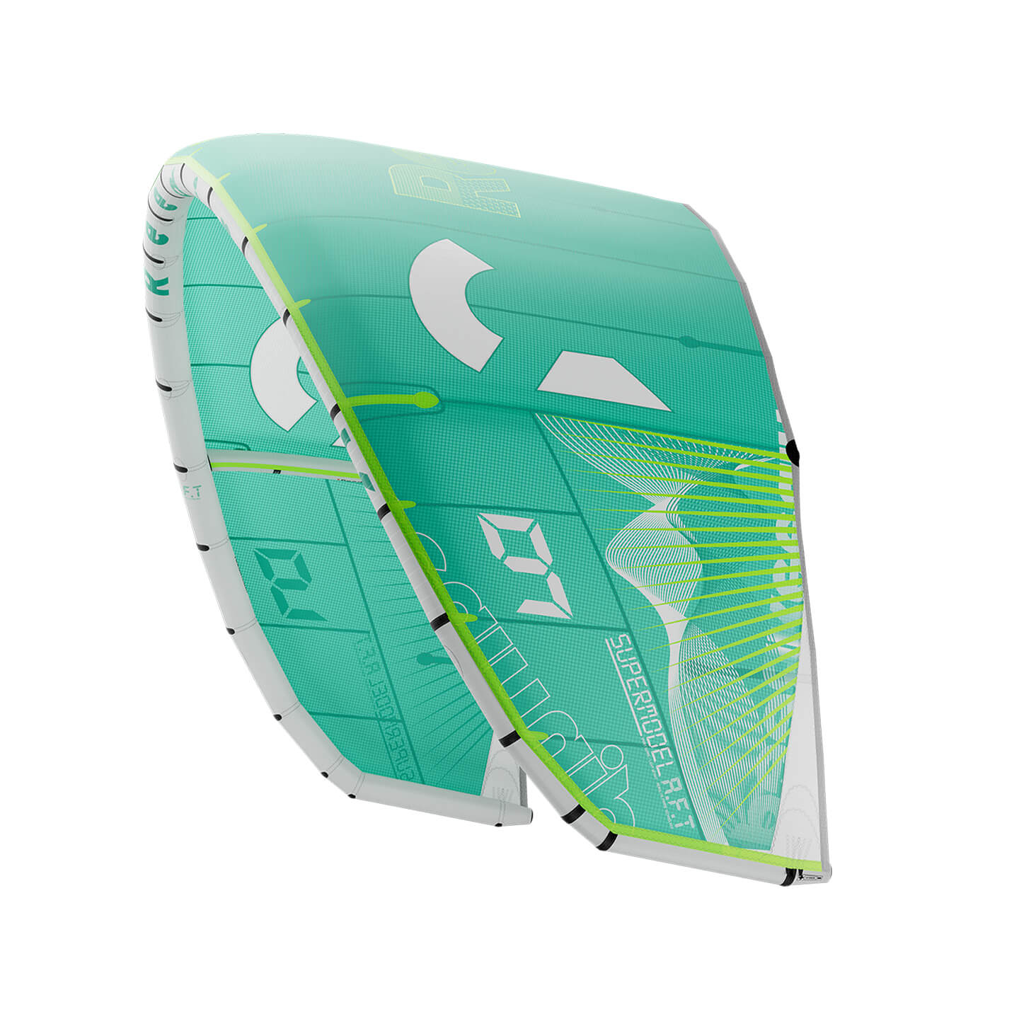 Reedin Supermodel ATF 2026 Kite in mint on-water action and lifestyle view