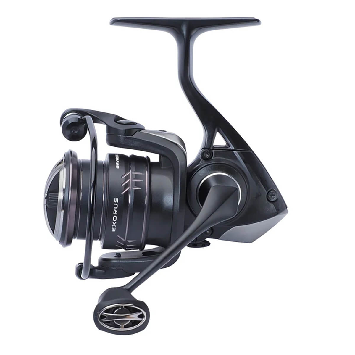 savagegearexorus4000alt1 Savage Gear Exorus 4000 Spinning Reel spinning reel side view showing compact body and folding handle