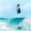 Core Choice 7 Kiteboard boosting through waves