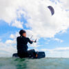 F-One Banger QuadX Kite riding with a twin tip