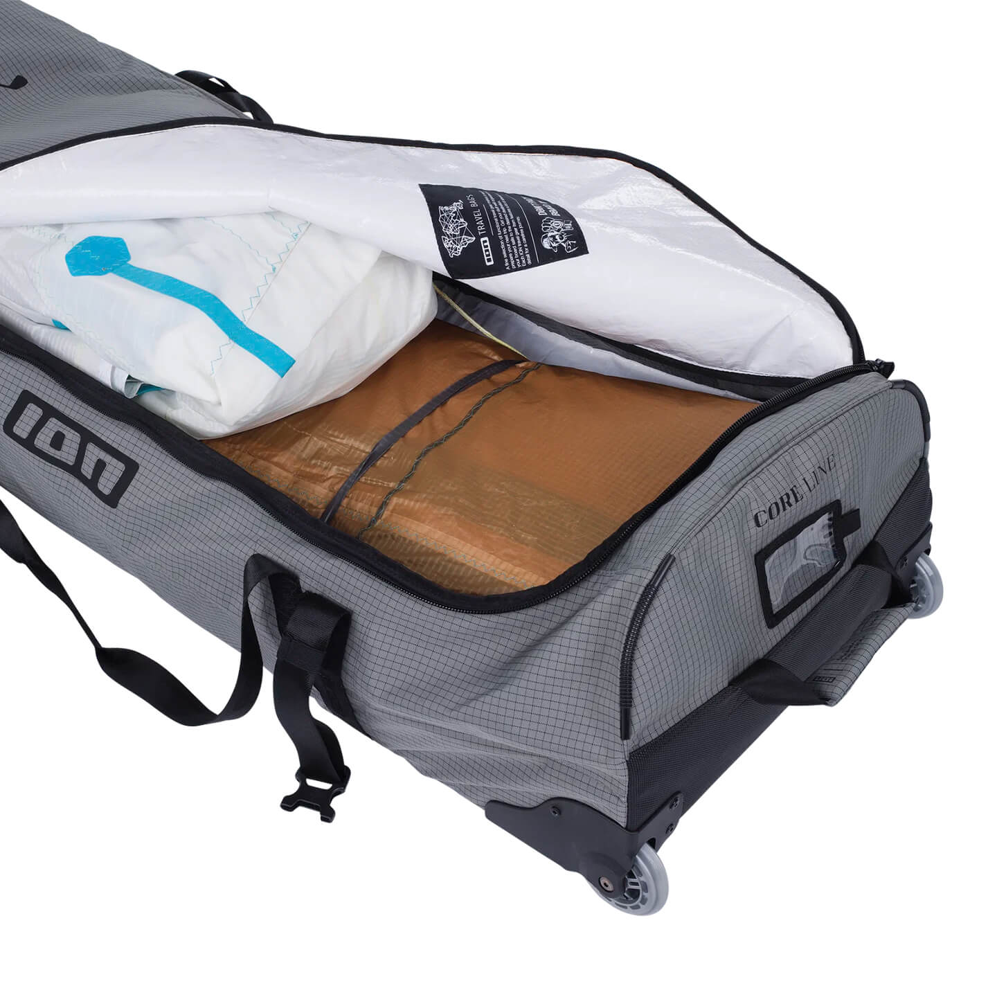 iongearbagkitecoregolf2026alt3 ION Gearbag Kite Core Golf 2026 inside view close up
