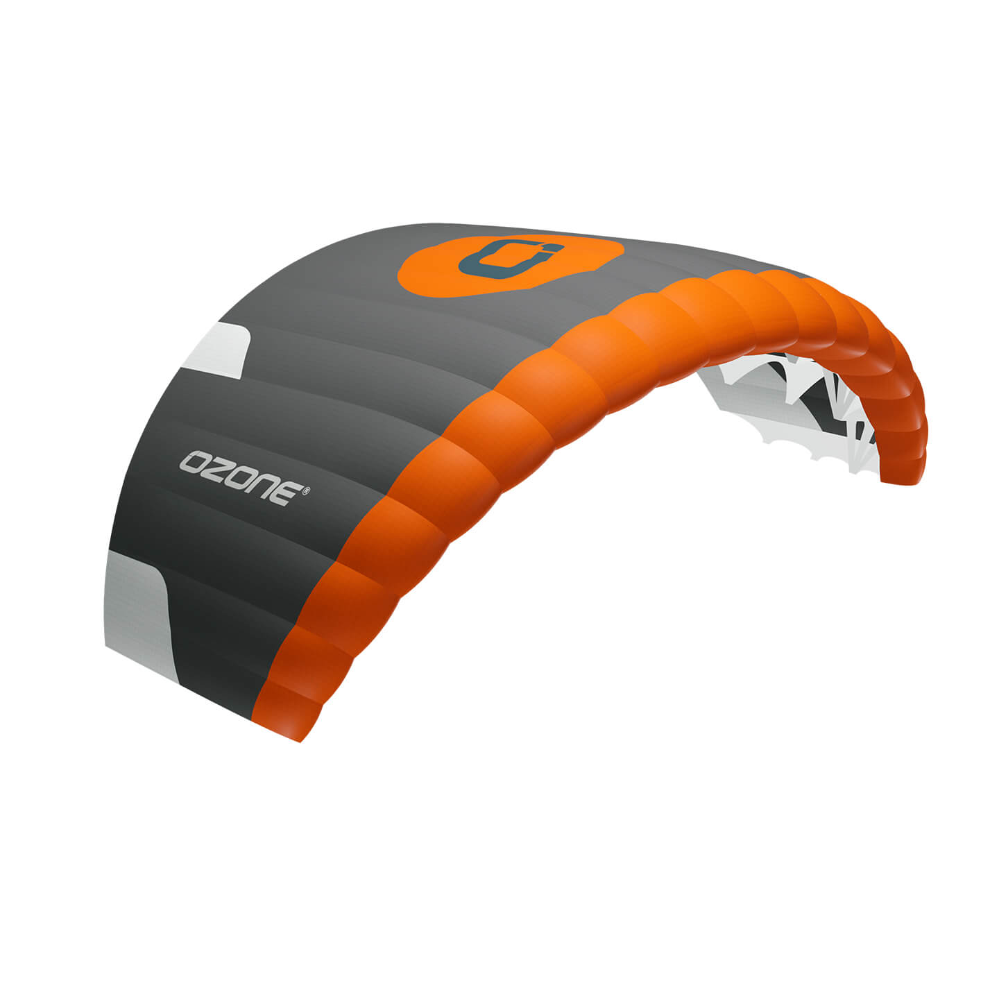 ozonepocketrocketv2orangealt1 Ozone Pocket Rocket V2 Parawing in orange full wing canopy view