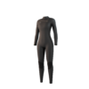 Front-facing studio photo of the Mystic Evolve 4/3mm Fullsuit women's wetsuit in Black, showing the front-zip closure.