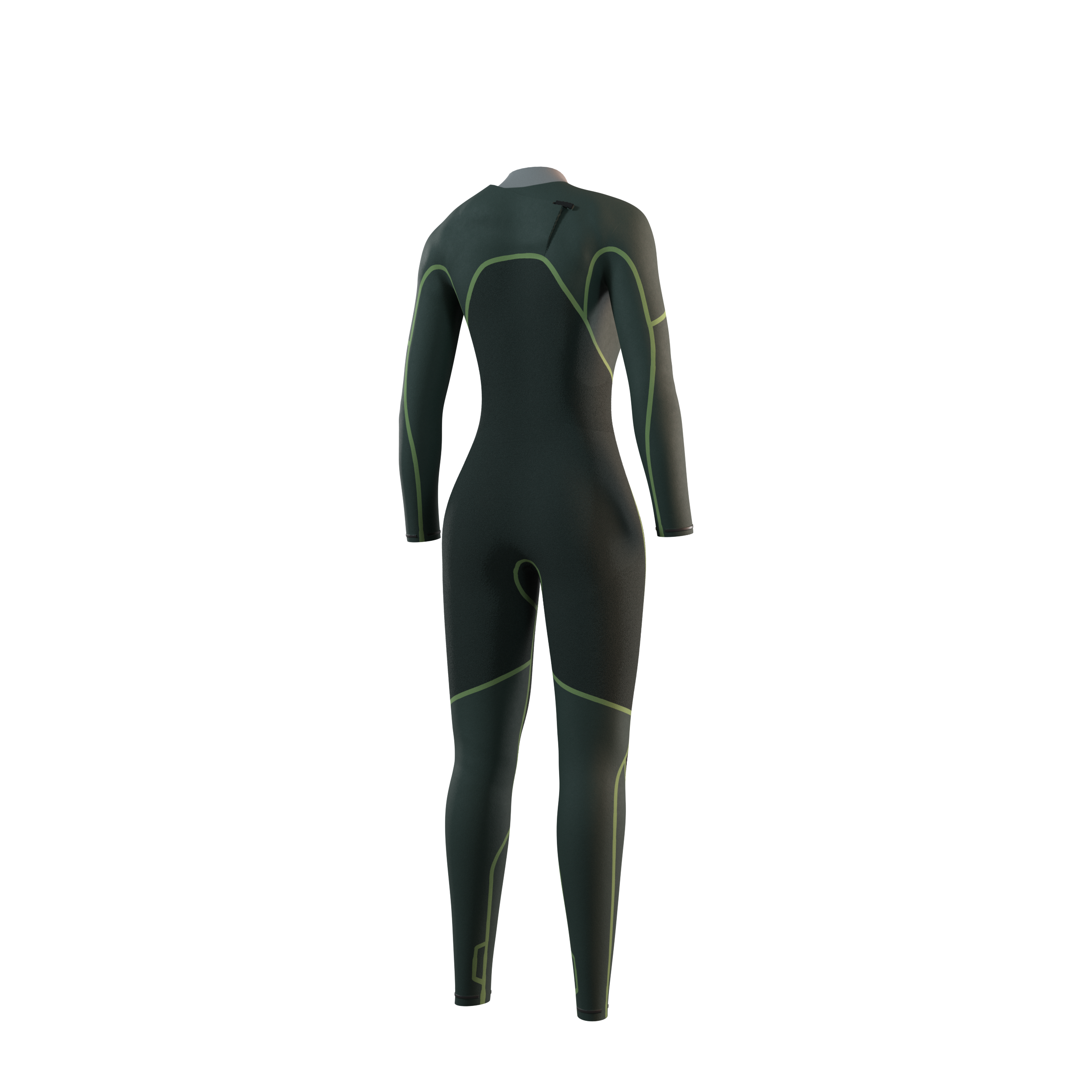 Side profile view of the Mystic Evolve 4/3mm Fullsuit women's wetsuit in Black, highlighting the fit and silhouette.