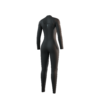 Back view of the Mystic Evolve 3/2mm Fullsuit women's wetsuit in Black, showing the rear panel design.