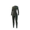 Side profile view of the Mystic Evolve 3/2mm Fullsuit women's wetsuit in Black, highlighting the fit and silhouette.