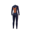 Close-up detail shot of the front-zip on the Mystic Star 4/3mm Fullsuit women's wetsuit in Black.
