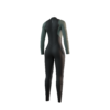 Back view of the Mystic Star 3/2mm Fullsuit women's wetsuit in Dark Olive, showing the rear panel design.