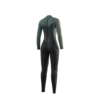 Side profile view of the Mystic Star 5/3mm Fullsuit women's wetsuit in Dark Olive, highlighting the fit and silhouette.