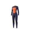 Side profile view of the Mystic Star 3/2mm Fullsuit women's wetsuit in Dark Olive, highlighting the fit and silhouette.