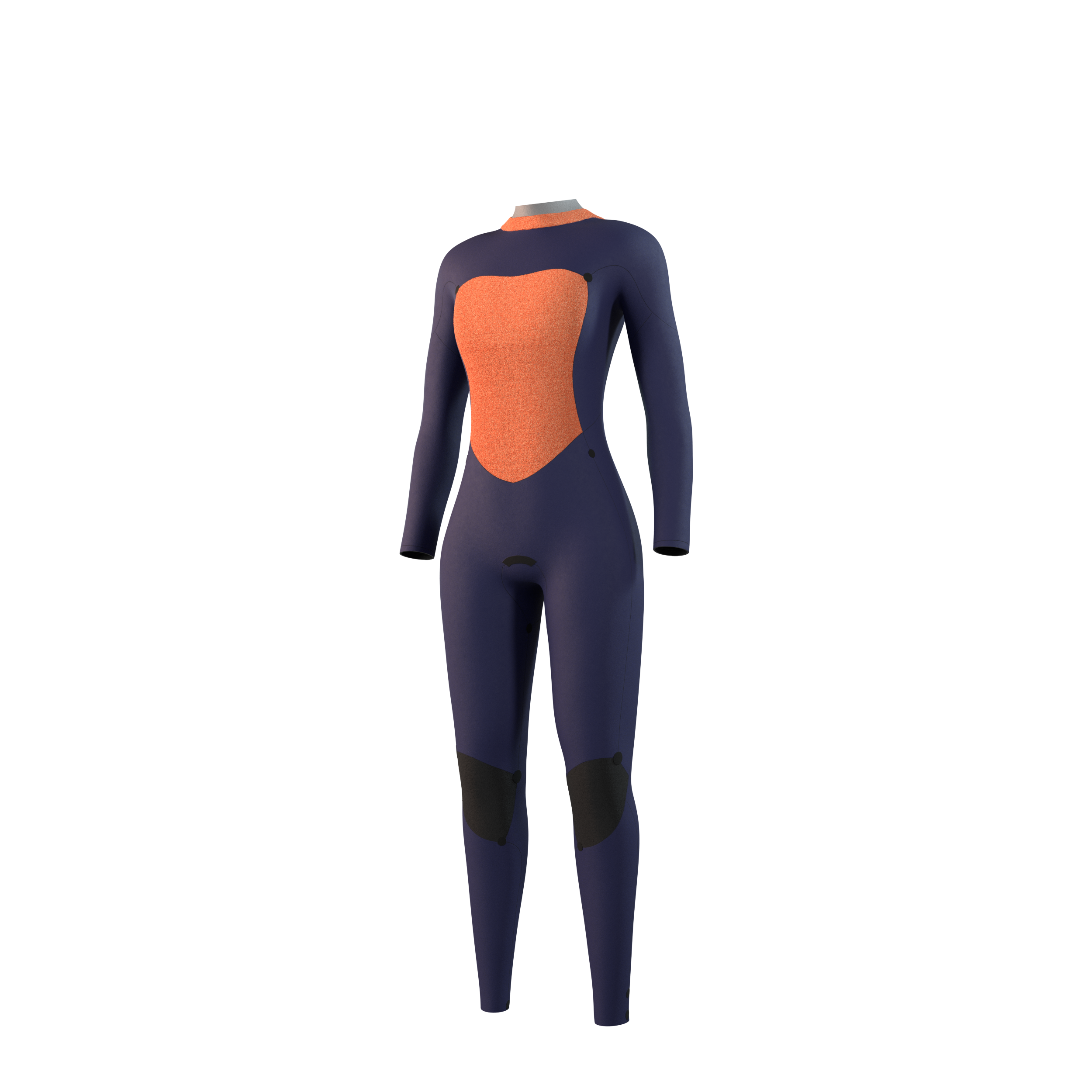 Side profile view of the Mystic Star 3/2mm Fullsuit women's wetsuit in Dark Olive, highlighting the fit and silhouette.