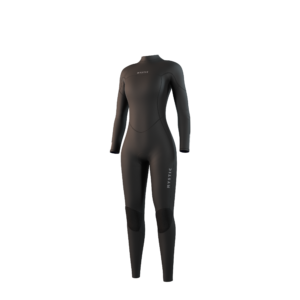 Front-facing studio photo of the Mystic Star 4/3mm Fullsuit women's wetsuit in Black, showing the back-zip closure.