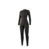 Back view of the Mystic Brand 3/2mm Fullsuit women's wetsuit in Black, showing the rear panel design.