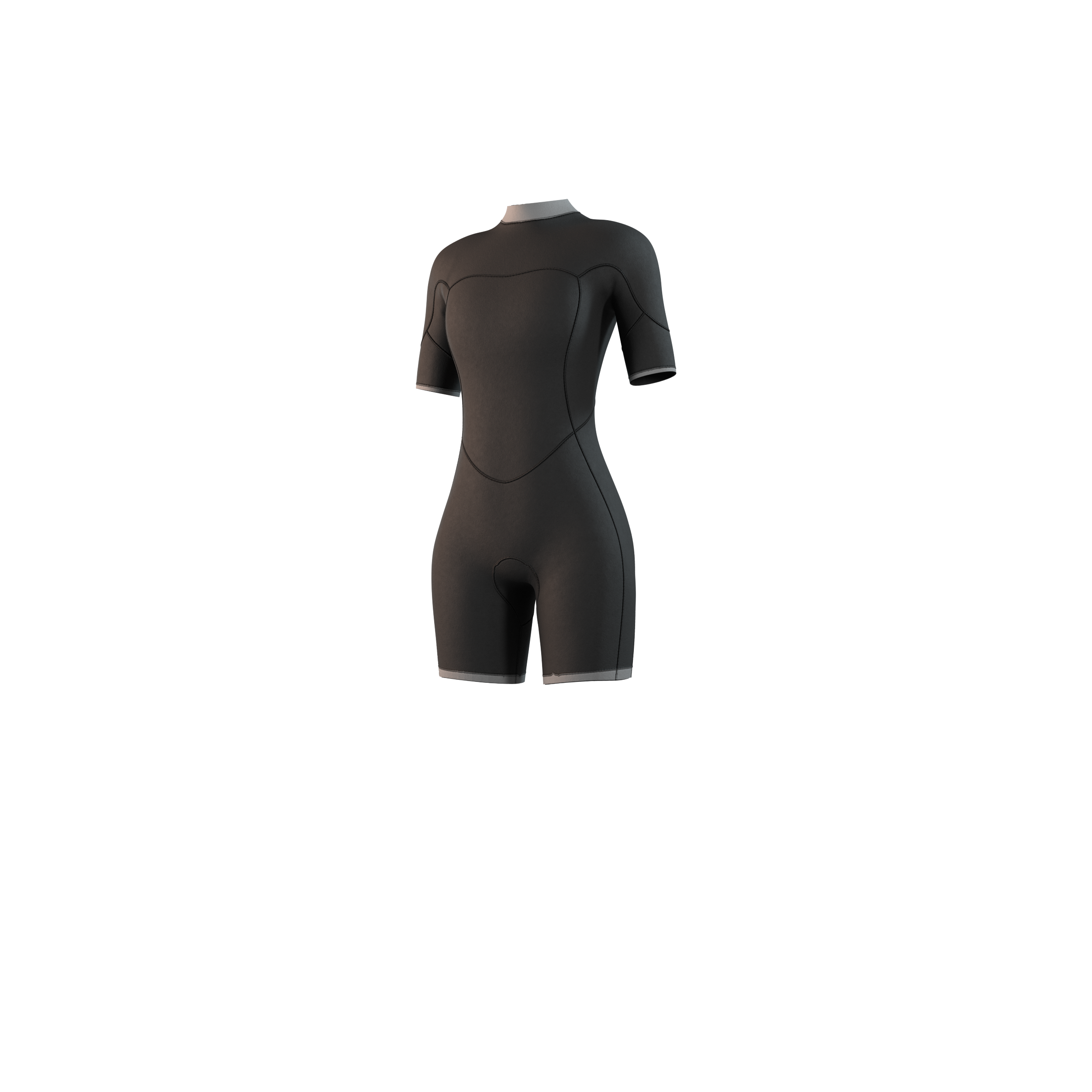 Back view of the Mystic Brand 3/2mm Shorty women's wetsuit in Dark Olive, showing the rear panel design.