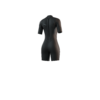 Back view of the Mystic Brand 3/2mm Shorty women's wetsuit in Black, showing the rear panel design.