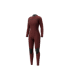 Side profile view of the Mystic Jayde 5/3mm Fullsuit women's wetsuit in Dark Teal, highlighting the fit and silhouette.