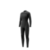 Front-facing studio photo of the Mystic Jayde 5/3mm Fullsuit women's wetsuit in Black, showing the double front-zip closure.