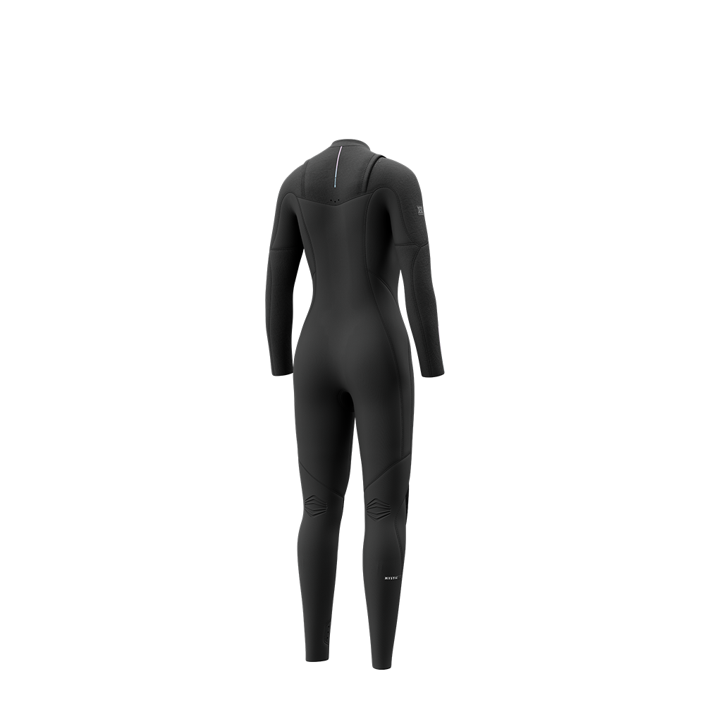 Back view of the Mystic Jayde 4/3mm Fullsuit women's wetsuit in Black, showing the rear panel design.