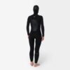 Close-up detail shot of the front-zip on the Mystic Gem 6/4/3mm Hooded Fullsuit women's wetsuit in Black.
