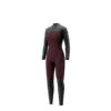 Close-up of the neoprene panel and seam construction on the Mystic Haven 4/3mm Fullsuit women's wetsuit in Iris Blue.