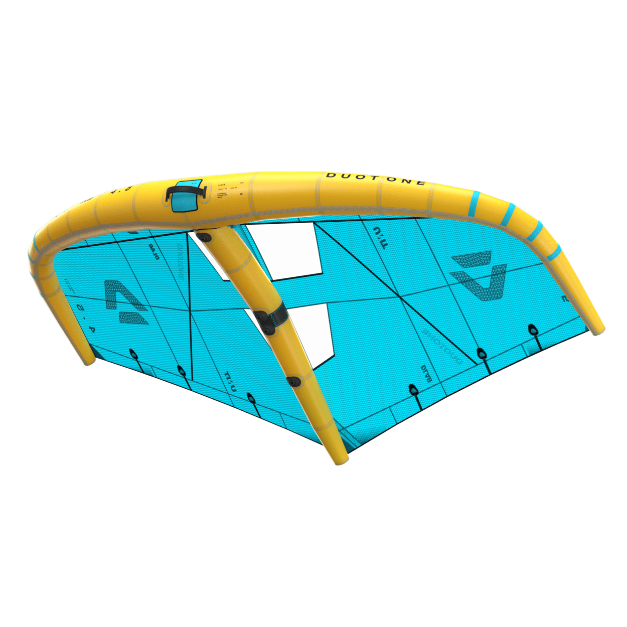 Duotone Unit D/LAB Wing 2027  foil wing  studio product photo shown without the handles/hand grips attached, highlighting the canopy, boom and handle layout