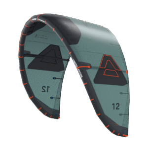 Duotone Evo SLS Porsche Edition kite three-quarter studio angle, view 1, highlighting the canopy design and bridle setup