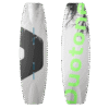 Duotone TS Park Kiteboard 2027 twin-tip kiteboard  studio product photo, angle 1, highlighting the deck graphics and outline shape
